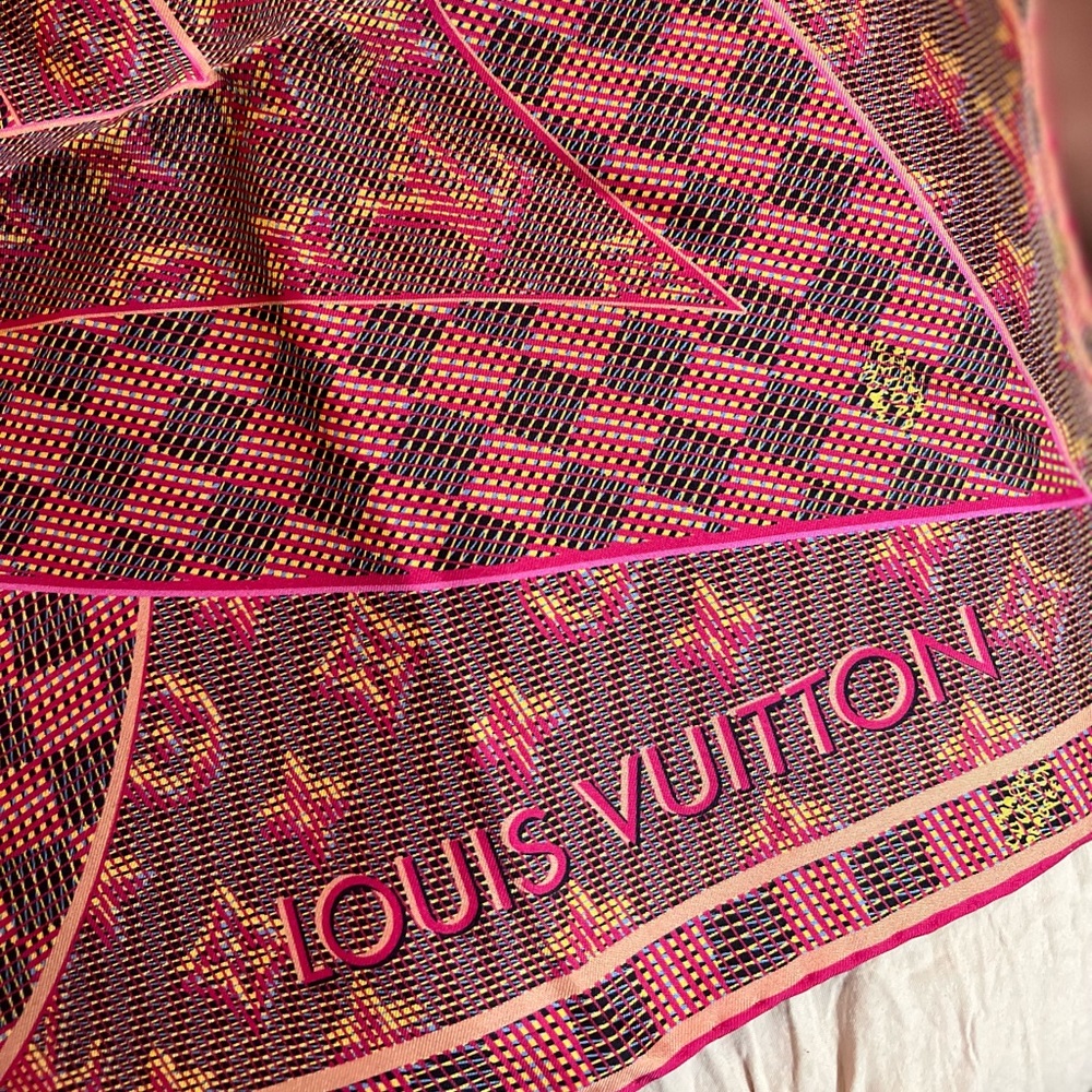 Authentic 100 % Silk Large Louis Vuitton Scarf